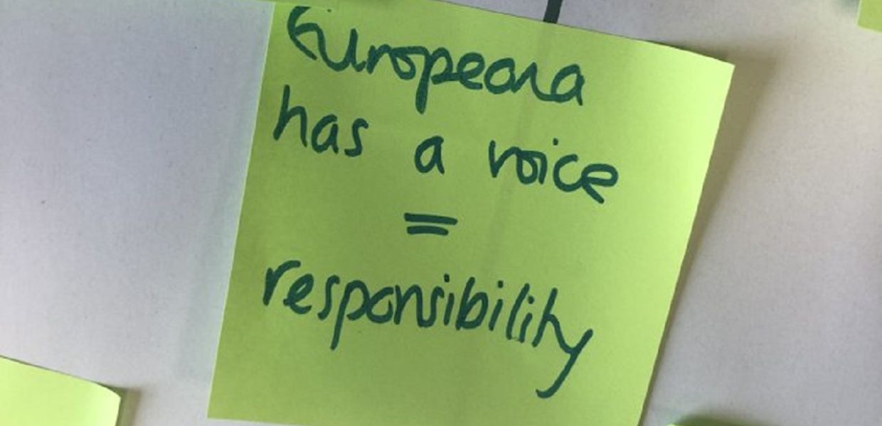 Sticky-note Europeana has a voice = responsibility